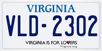 VA license plate VLD2302