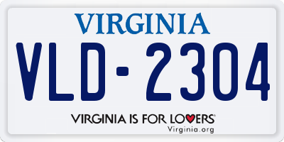 VA license plate VLD2304