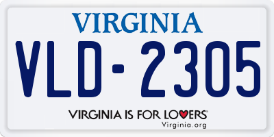 VA license plate VLD2305
