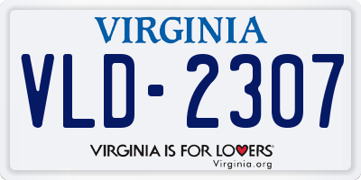 VA license plate VLD2307