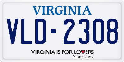 VA license plate VLD2308