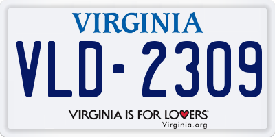 VA license plate VLD2309