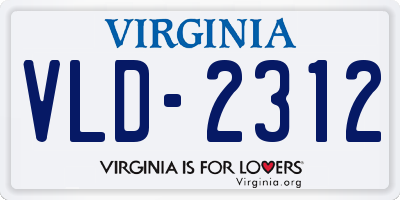 VA license plate VLD2312