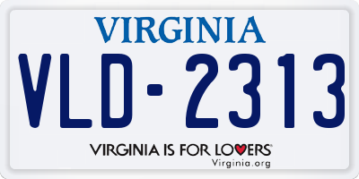 VA license plate VLD2313