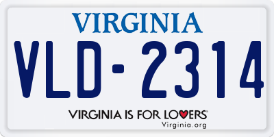 VA license plate VLD2314