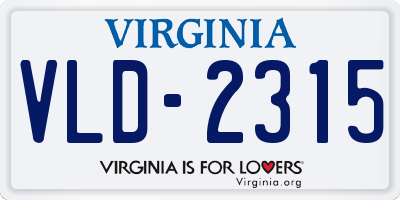 VA license plate VLD2315