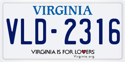 VA license plate VLD2316