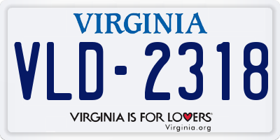 VA license plate VLD2318