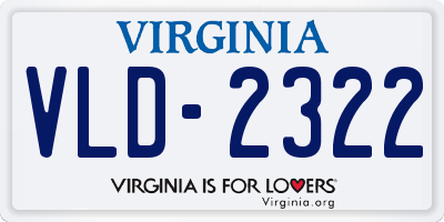 VA license plate VLD2322