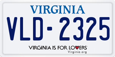VA license plate VLD2325