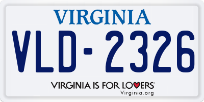 VA license plate VLD2326