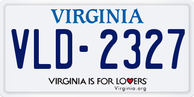 VA license plate VLD2327