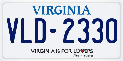 VA license plate VLD2330