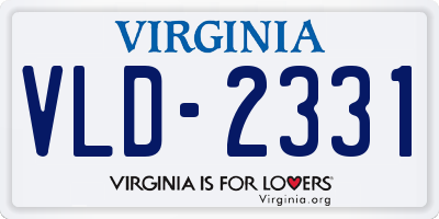 VA license plate VLD2331