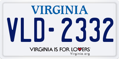 VA license plate VLD2332
