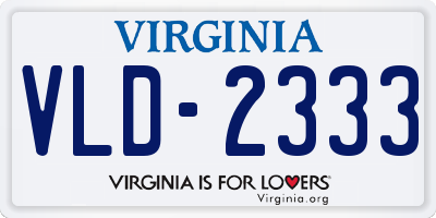 VA license plate VLD2333