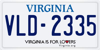 VA license plate VLD2335