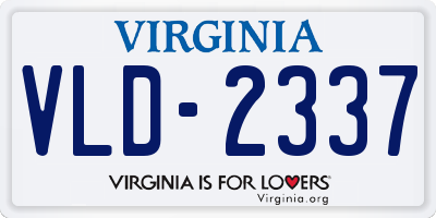 VA license plate VLD2337