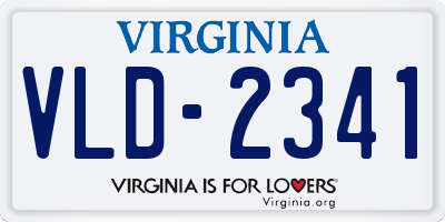 VA license plate VLD2341