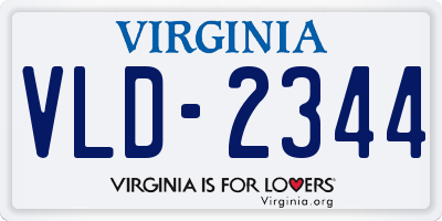 VA license plate VLD2344