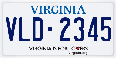 VA license plate VLD2345