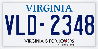 VA license plate VLD2348