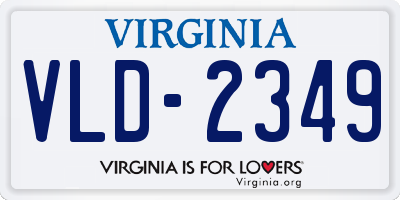 VA license plate VLD2349