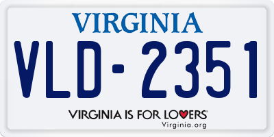 VA license plate VLD2351