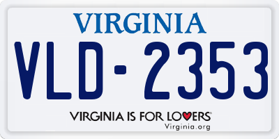 VA license plate VLD2353