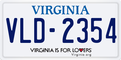 VA license plate VLD2354