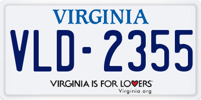 VA license plate VLD2355