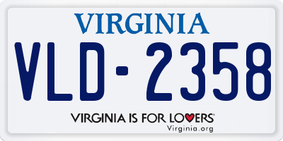 VA license plate VLD2358