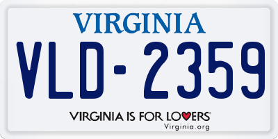 VA license plate VLD2359