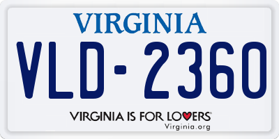VA license plate VLD2360