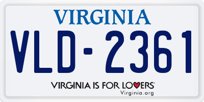 VA license plate VLD2361