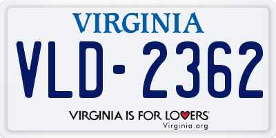 VA license plate VLD2362