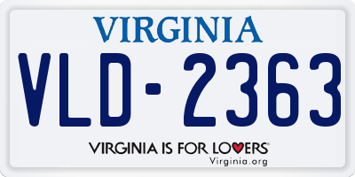 VA license plate VLD2363