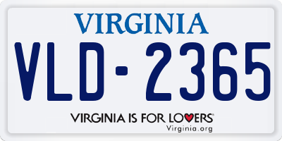 VA license plate VLD2365