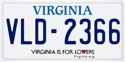 VA license plate VLD2366