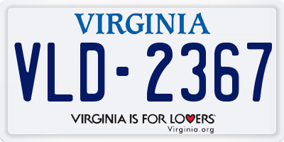 VA license plate VLD2367