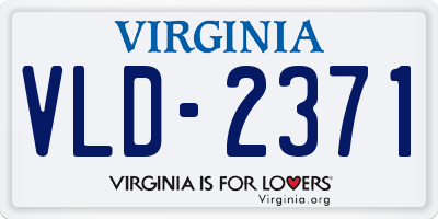 VA license plate VLD2371