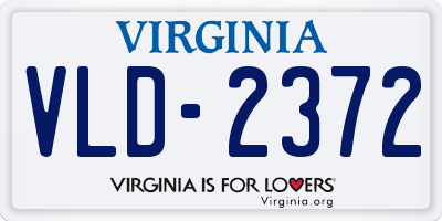 VA license plate VLD2372