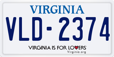 VA license plate VLD2374