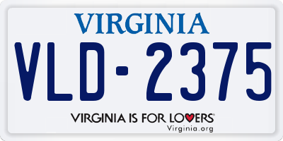 VA license plate VLD2375