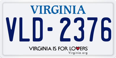 VA license plate VLD2376