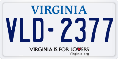 VA license plate VLD2377