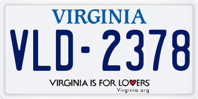 VA license plate VLD2378