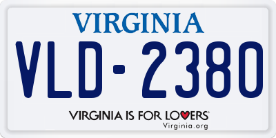 VA license plate VLD2380