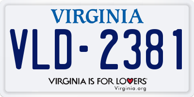 VA license plate VLD2381