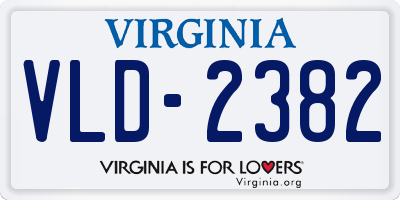 VA license plate VLD2382